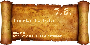 Tivadar Borbála névjegykártya